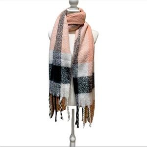 Nova check scarf shawl Pink!